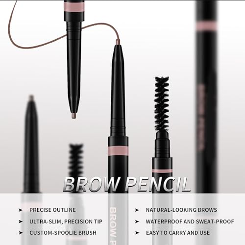 Einziehbarer Augenbrauendefinitionsbleistift Doppelseitiger Augenbrauenstifte Mit Brauenbürste Feine Spitze Definiert Füllungen Brauen Make Up von ZEPFJHE