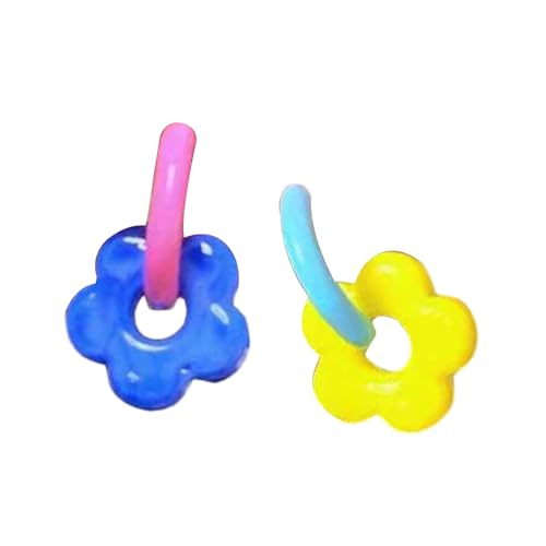 Einzigartige Gelbe Blaue Kontrast Blumenohrringe Für Frauen Mädchen Handgefertigt Emaillierte Reifen Für Freizeit Oder Party Casual Wear Trendy Ohrschmuck von ZEPFJHE