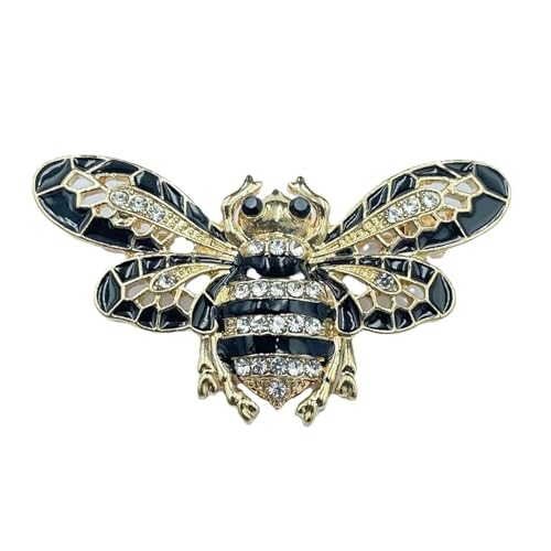 Elegante Bienen-Brosche mit Strasssteinen, emailliert, für trendige Frauen, Hochzeit, Party, Kleid, Schmuck, Geschenk, Accessoire von ZEPFJHE