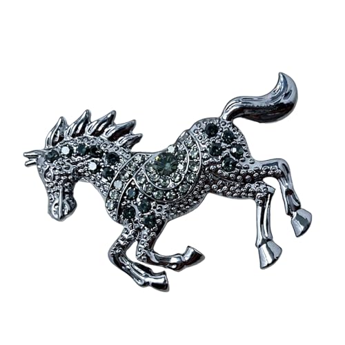 Elegante Equestrien Schmelzbrosche Mit Kristallakzent Metall Pin Mode Kleidung Accessoire Zum Täglichen Accessorisieren Multi Use Emaille Brosche von ZEPFJHE