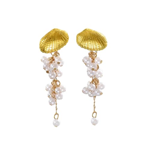 Elegante lange Perlenquasten-Ohrringe für Damen, Legierung, Metall, tragbarer Party-Schmuck für Hochzeiten und Abendveranstaltungen, Legierung, Abendparty, Ohr-Zubehör von ZEPFJHE