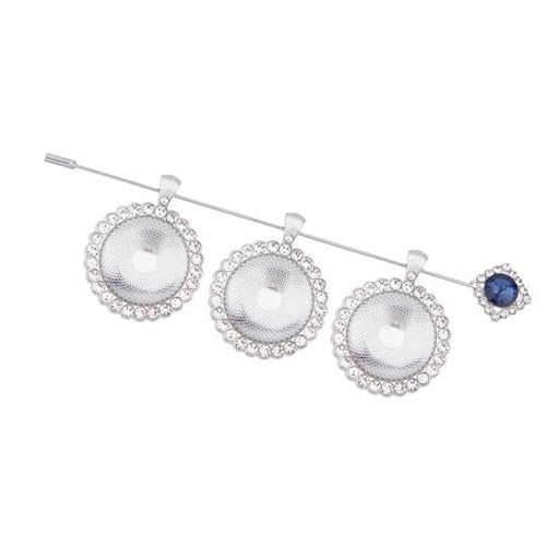 Erinnerungsfoto-Medaillon für Hochzeitsstrauß, Legierung, Strass, Schmuck-Accessoire mit runden Glas-Cabochons, Metall von ZEPFJHE