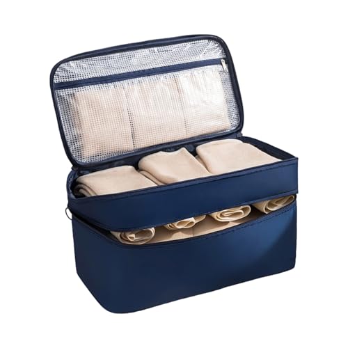Faltbare Reise-Aufbewahrungslösung mit Fächern, mehrschichtige Kulturbeutel, Packtaschen für BHs, Unterwäsche und Kosmetik, wasserdichter BH- und Socken-Organizer, Tibet, Mass Beauty von ZEPFJHE