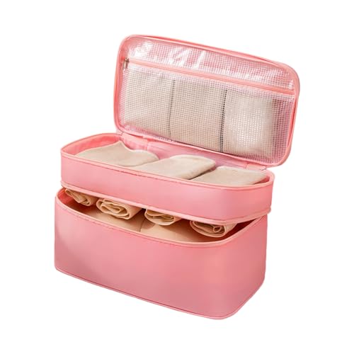 Faltbare Reise-Aufbewahrungslösung mit Fächern, mehrschichtige Kulturbeutel, Packtaschen für BHs, Unterwäsche und Kosmetik, wasserdichter BH- und Socken-Organizer, a, Mass Beauty von ZEPFJHE