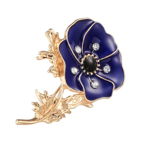 Geometrische Brosche, Braut-Brosche, Hochzeitsbrosche, Romantiker, Mohnblumen, Blumensträuße, Brosche für Partys und festliche Anlässe, handgefertigte Anstecknadel, blau, Einheitsgröße von ZEPFJHE