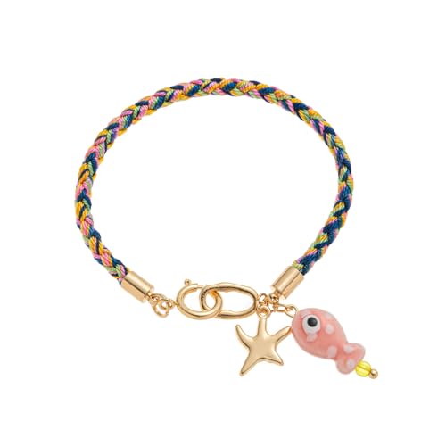 Gewebes Armband Für Teenager Girls Jungen Jungen Mehrfarbiger Kabelschmuck Mit Glücklichen Fisch Und Star Anhänger Outdoor Sportkabelschmuck Freien von ZEPFJHE