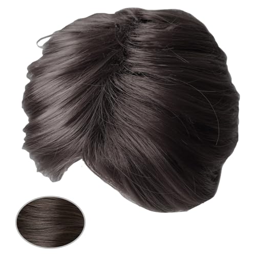 Herren Perücken Haarabdeckungen Synthetisches Faser Haarstück Für Alltägliche Verschleiß Natürlicher Aussehen Mittlere Abstands Perücken Für Schnelle Frisur Männer Mit Mittlerem Teil Kurzer Straße von ZEPFJHE