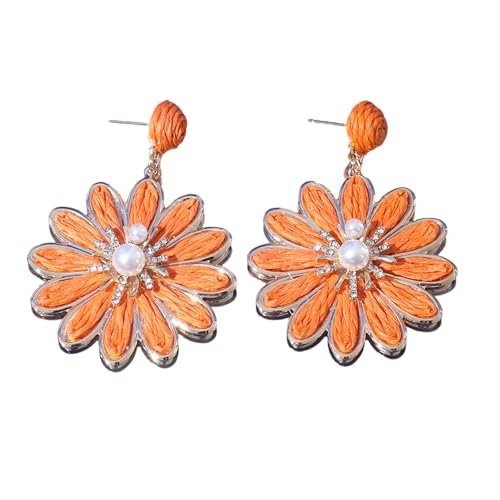 Hot Day Blumen-Ohrringe, handgefertigter Bast- und Legierungsschmuck für Damen und Mädchen, lässig, Büro, Strand, Schmuck, Geschenke, Einheitsgröße, Wie beschrieben, Wie beschrieben Hot Day Blumen-Ohrringe, handgefertigter Bast- und Legierungsschmuck für Damen und Mädchen, lässig, Büro, Strand, Schmuck, Geschenke, Einheitsgröße, Wie beschrieben, Wie beschrieben von ZEPFJHE