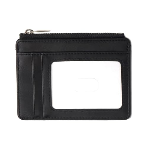 Kartenetui mit Sichtfenster, mit Reißverschluss, für den täglichen Gebrauch und mehrere Anlässe, Schwarz , Mass Beauty von ZEPFJHE