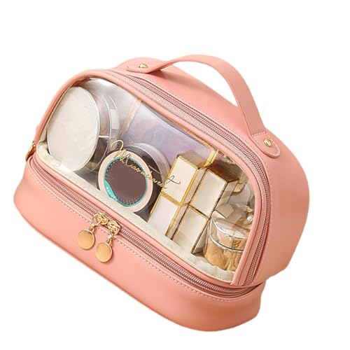 ZEPFJHE Klarer Make Up Tasche Reisen Toilette Für Frauen PU Leder Reise Kosmetische Tragbare Wasserdichte Organisatoren Clear Bag Organizer von ZEPFJHE
