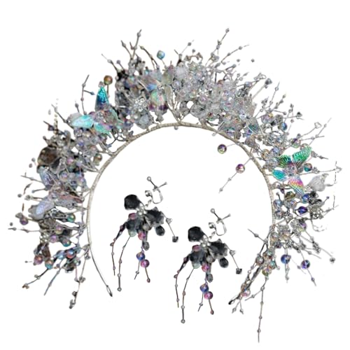 Kristall Schmetterling Blumenstirnband Ohrclip Set Für Frauen Ästhetische Hochzeit Hairhoop Formelle Stirnband Party Dress Up Requisiten Kristall Schmetterling Blumenstirnband Ohrclip Set Für Frauen Ästhetische Hochzeit Hairhoop Formelle Stirnband Party Dress Up Requisiten von ZEPFJHE