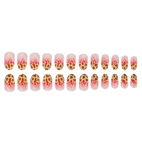 Künstliche Acrylnägel, Leoparden-Designs, künstliche Klebstoffe, französische Spitzen, künstliche Acrylkleber, Nägel für Frauen, transparent, 24 Stück Künstliche Acrylnägel, Leoparden-Designs, künstliche Klebstoffe, französische Spitzen, künstliche Acrylkleber, Nägel für Frauen, transparent, 24 Stück von ZEPFJHE