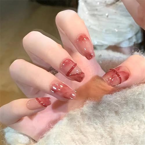 Künstliche Fingernägel, kurz, Ballett, zum Aufkleben, für Damen und Mädchen, Ballett von ZEPFJHE