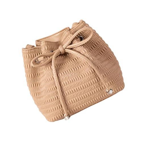 Ledereimerbeutel Kordelkordel Crossbody Geldbörse Für Frauen Damen Abendbeutel Trendige Umhängetaschen Clutches Geldbeutel Handtasche Eimer Taschen Für Frauen Crossbody Geldbörsen Mit Kordelmesser von ZEPFJHE