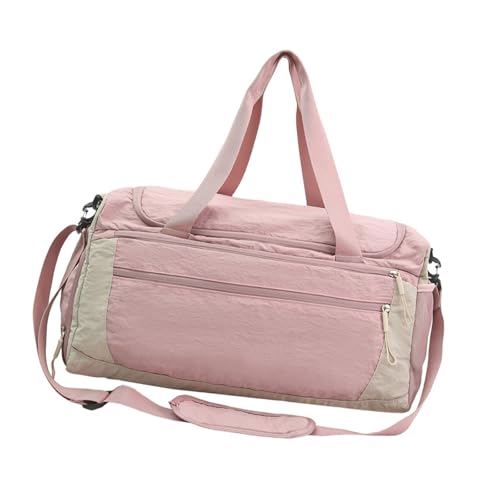 Leichte Umhängetasche Praktischer Nylon Turnbeutel für kurze Geschäftsreise Fitness Reisen mit mehreren Fächern, Schwarz von ZEPFJHE