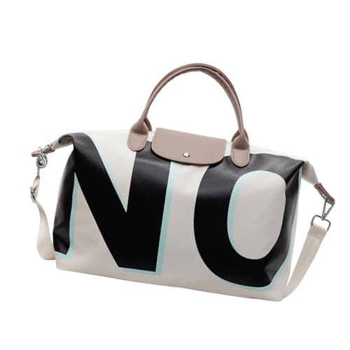 Letters Turnbeutel Große Schulter Große Kapazität Reisegepäck Fitness Weekender Handheld Handtasche Fitness Reisen Training Gym Gepäck Wasserdicht Sport, beige, Mass Beauty von ZEPFJHE
