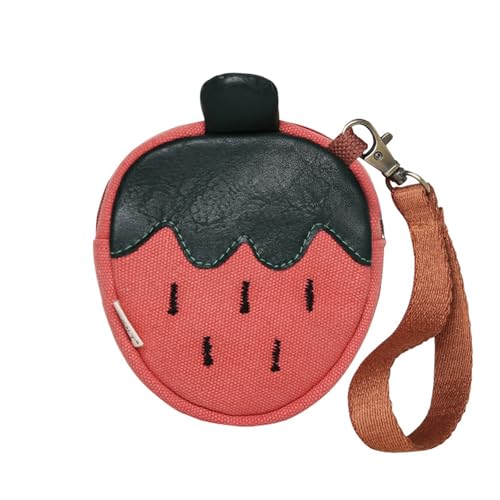 Lovely Wallets Strawberry Coin Purse Canvas Change Purse Change Bag Girls Small Storage Bag Coin Pouches Makeup Small Storage Money Strawberry Wallet for Woman, caramel, Mass Beauty von ZEPFJHE