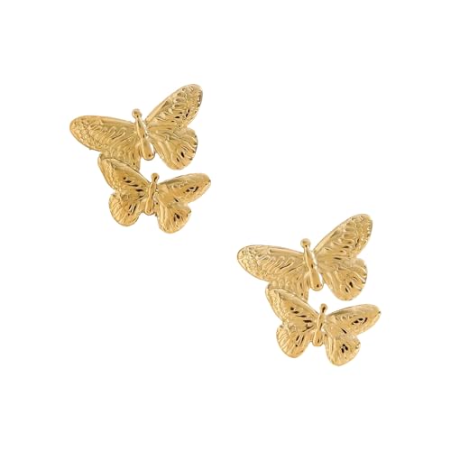 Mode Ohrringe Bohnen/Stern/Blumen Schmetterling Edelstahlohrohrschstene Feminine Vintage Inspirierte Ohrwäsche Moderne Retro Ohrringe von ZEPFJHE