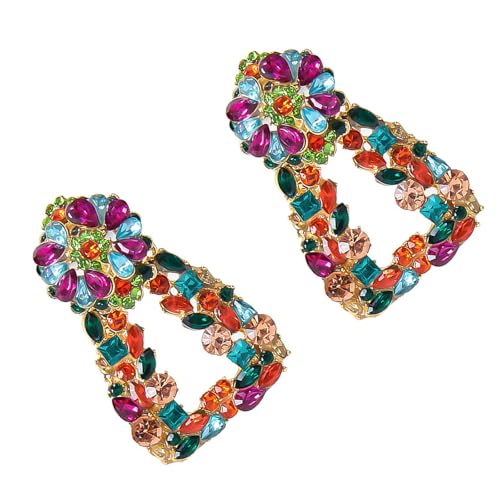 Moderne Kristall-Ohrringe mit quadratischen Dreiecken, elegantes Schmuck-Accessoire für Frauen, Party, Hochzeit, Abend-Ohrringe, Einheitsgröße, Wie beschrieben, Wie beschrieben von ZEPFJHE