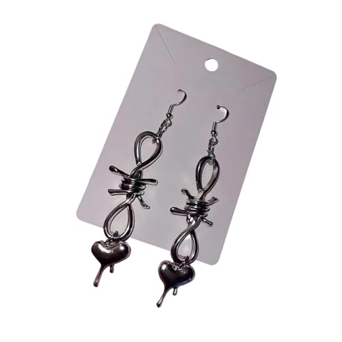 Modische Kirschen-Ohrringe, süße baumelnde Herzform, einzigartige Legierungsstruktur, geeignet für Mode-Look-Party-Ohrringe, Einheitsgröße, Wie beschrieben, Wie beschrieben von ZEPFJHE