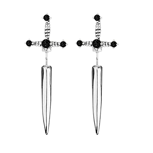 Novel Punk mehrfarbige Kristall-Ohrringe mit Metallgriff, Ohrstecker für Frauen und Mädchen, Halloween-Schmuck, Geschenk, Punk, Gothic, Ohrstecker, Schwarz, Wie beschrieben, Wie beschrieben von ZEPFJHE