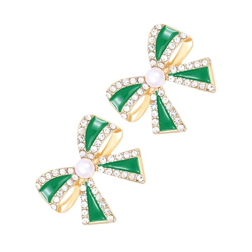 Ohrringe aus Legierung mit tropfendem Öl für Damen, einzigartige Schleifen-Ohrstecker, handgefertigt, Weihnachtsschleifen, Schmuck für Modebegeisterte, bequeme Ohrringe, Einheitsgröße, Wie beschrieben von ZEPFJHE