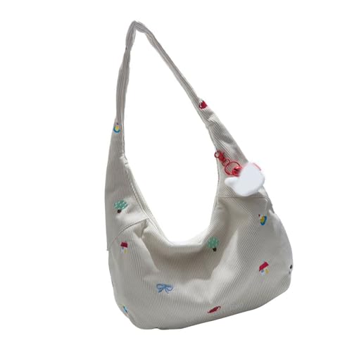 Praktische Weiche Cord Crossbody Geldbörse Stilvolle Stickerei Umhängetasche Perfekt Für Gelegenheitsveranstaltungen Cartoon Stickcordtasche von ZEPFJHE