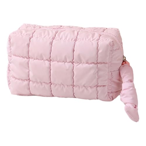 Puffer-Kosmetiktasche mit großem Fassungsvermögen, gesteppt, Make-up-Tasche für Damen und Mädchen, Reise-Aufbewahrungstasche, Kulturbeutel, organisierte Kosmetiktasche, a, Mass Beauty von ZEPFJHE