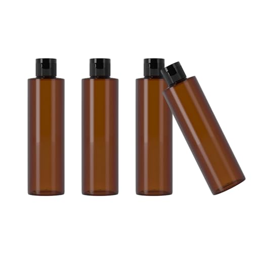 Reiseflaschen-Set, 250 ml, leere Kappen, leerer Spender für Kosmetik, transparent und auslaufsicher, Aufbewahrungsflaschen, Make-up-Entferner, 4 Stück von ZEPFJHE