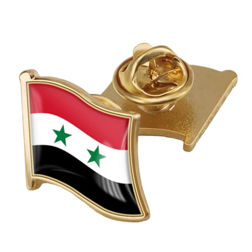Sammlerstück Syrische Republik Flaggen, feine Eisenkonstruktion, für Freunde und Familie, die sich für Geschichte interessieren, einzigartige modische Brosche, Rechteckig, Wie beschrieben von ZEPFJHE