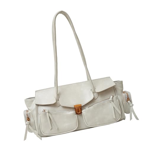 Stilvolle Damen-Unterarm-Umhängetasche mit geräumigem Innenraum und bequemem Riemen, lässige Handtasche für Komfort und Stil, große Kapazität Handtasche, weiß, One Size von ZEPFJHE