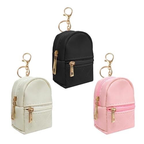 Tragbare Kosmetiktasche für trendige Frauen, PU-Leder, Lippenstift-Halter mit Schlüsselanhänger, Reise-Organizer, Reise-Organizer, 3 Stück von ZEPFJHE
