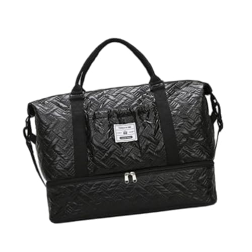 Turnbeutel Weekender Große Kapazität Reise Fitness mit Schuhfach Schulter Übernachtung Fitness Reisegepäck Schulter Sport Gym Training, Schwarz , Mass Beauty von ZEPFJHE