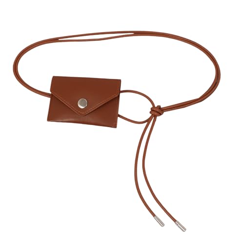 Verstellbare Hüfttasche für Damen, PU-Leder, Umschlag, Geldbörse, Hüfttasche, praktisches modisches Zubehör-Set für Damen, braun, Einheitsgröße, Mass Beauty von ZEPFJHE