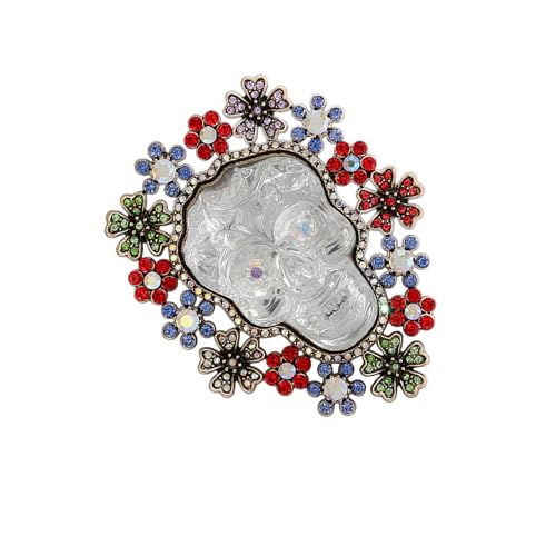 Vielseitiger Skelettnadel Stabiler Metallschmuck Mit Funkelnden Steinen Für Alltägliche Kleidung Halloween Feier Vielseitiger Schädelschmuck Schmuck von ZEPFJHE