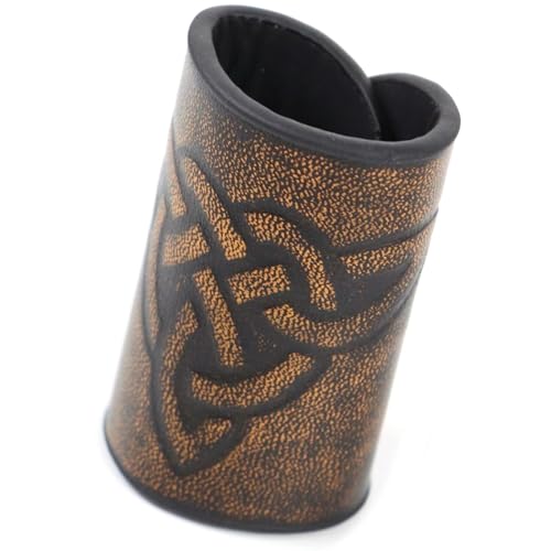 Vintage-inspirierter geprägter PU-Leder-Haarschmuck, modischer Haarschmuck mit Symbolen, Festival für Männer und Frauen von ZEPFJHE