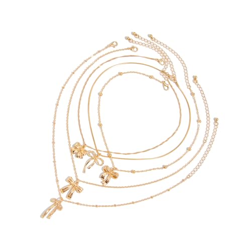 ZEPFJHE 1 Set Anhänger Halskette Set Kette Bowknot Charm Multifirtional Neckschmuck Geeignet Für Tägliche Party Accessoire Halskette von ZEPFJHE