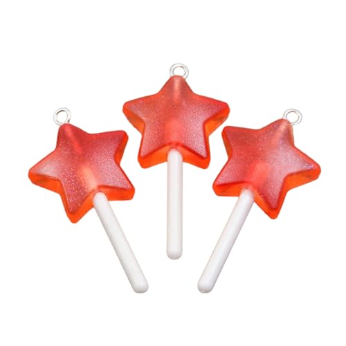ZEPFJHE 3 Stück Einzigartige Sternherz Runde Lollipop Anhänger Mit Robuster Harzmaterialbeschichtung Für Alltägliche Freizeitkleidung Trendiger Schmuck Für Partys von ZEPFJHE
