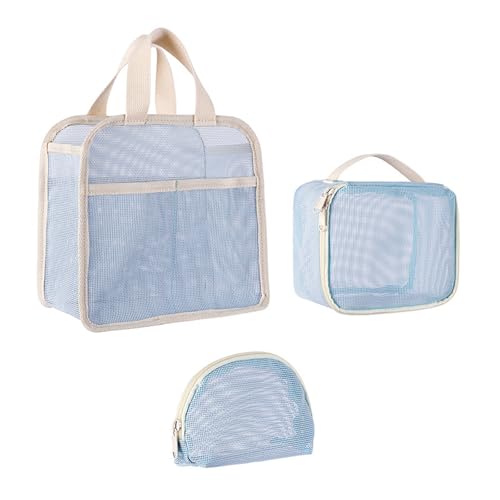 ZEPFJHE 3pcs Make Up Beutel Set Mit Reißverschluss Hohlen Kosmetikbeuteln Für Frauen Lagerung Für Bequeme Haus Und Reise Badezimmer Aufbewahrungstasche von ZEPFJHE