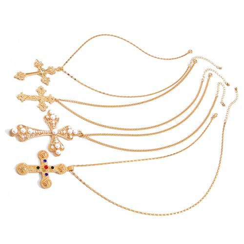 ZEPFJHE 4 Stück stilvolle Halskettenanhänger Unisex Legierung Textur Hals Schmuck Charm für Mode-Liebhaber Halsschmuck, Einheitsgröße, Wie beschrieben, Wie beschrieben von ZEPFJHE