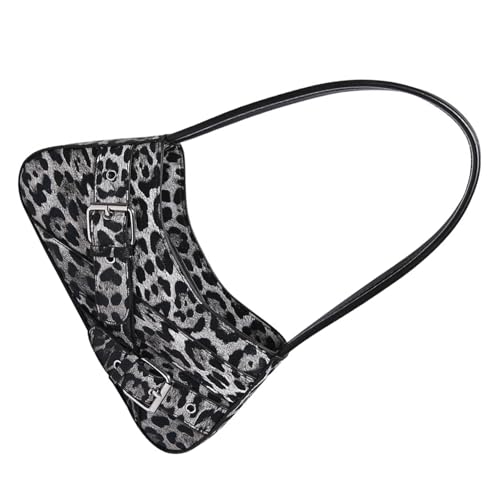 ZEPFJHE Achseltasche mit Leopardenmuster für Damen, Retro-Clutches, Handtasche, Geldbörse, modische Schultertasche, PU-Leder, Achselhöhle, Leopardenmuster, Schwarz , One Size von ZEPFJHE