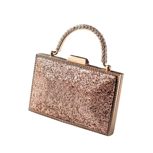 ZEPFJHE Anspruchsvolle Abendtasche Schultertasche Handtasche mit glitzernden Designs und Kettenriemen für Hochzeiten und Partys Polyester Clutch, champagnerfarben, One Size von ZEPFJHE
