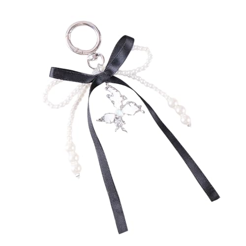 ZEPFJHE Bows Schlüsselbeutel Zauber Für Frauen Geldbeutel Handtasche Rucksack Anhänger Auto Keyring Ästhetische Perlen Bögen Charms Charms von ZEPFJHE