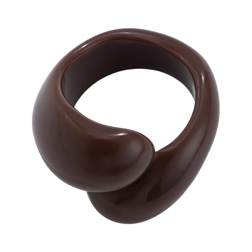 ZEPFJHE Bunte Doppel Tröpfchen Acrylringe Handgefertigtes Accessoires Statement Schmuck Für Frauen Party Fingerzubehör von ZEPFJHE
