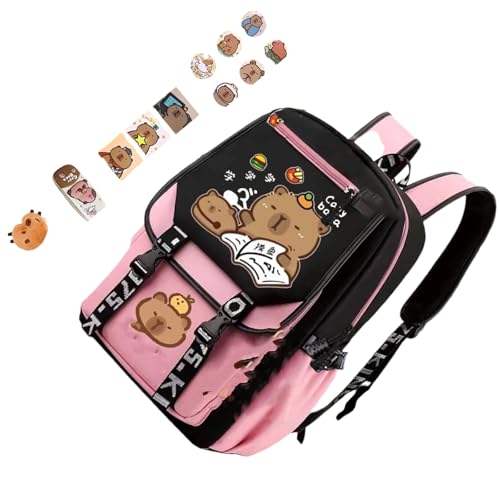 ZEPFJHE Capybara Rucksack Reisetasche Buchbags Daypack Pupil School Bookbags Mode Preppy Für Frauen Männer Arbeit Pendler Taschen Reisen Rucksack von ZEPFJHE