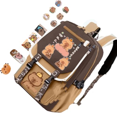 ZEPFJHE Capybara Rucksack Reisetasche Buchbags Daypack Pupil School Bookbags Mode Preppy Für Frauen Männer Arbeit Pendler Taschen Reisen Rucksack von ZEPFJHE