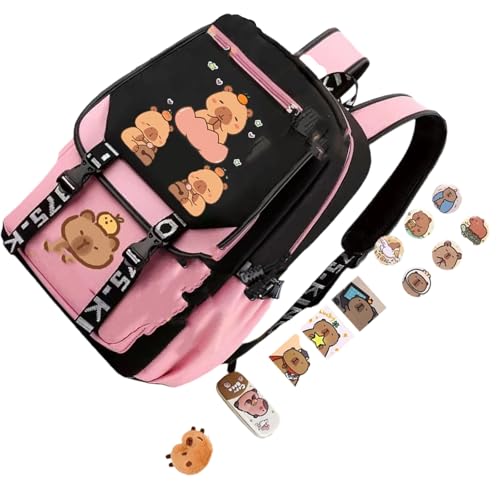 ZEPFJHE Capybara Rucksack Reisetasche Buchbags Daypack Pupil School Bookbags Mode Preppy Für Frauen Männer Arbeit Pendler Taschen Reisen Rucksack von ZEPFJHE