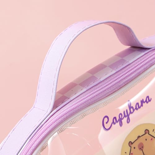 ZEPFJHE Cartoon Capibala Bleistiftbeutel Große Kapazität Bleistift Gehäuse Ästhetischer Stiftkoffer Make Up Tasche Clear Pen Bag Bleistift Organisatoren von ZEPFJHE