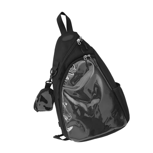 ZEPFJHE Damen Brusttasche Klar Schultertaschen Crossbody Tasche mit transparenter Schicht für Alltag und Outdoor-Aktivitäten Trendy Damen Geldbörse, Schwarz , One Size ZEPFJHE Damen Brusttasche Klar Schultertaschen Crossbody Tasche mit transparenter Schicht für Alltag und Outdoor-Aktivitäten Trendy Damen Geldbörse, Schwarz , One Size von ZEPFJHE