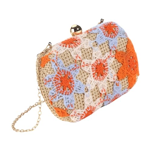 ZEPFJHE Damen Handgewebte Crossbody Handtasche Sommer Strand Schulter Handtasche Baumwolle Häkeln Gewebt Handgemachte Geldbörse Tasche von ZEPFJHE